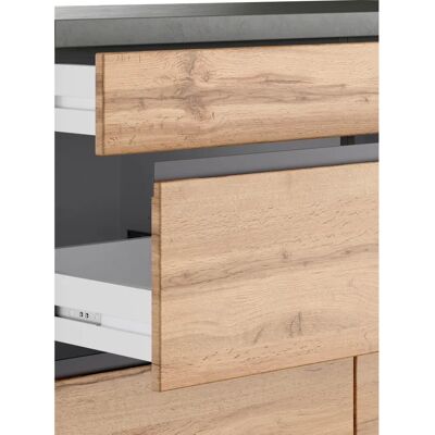 Kochstation Riesa Unterschrank - 180cm Breite, 86cm Hoch, 60cm Tief - Braun Kochstation Riesa Unterschrank - 180cm Breite, 86cm Hoch, 60cm Tief - Braun