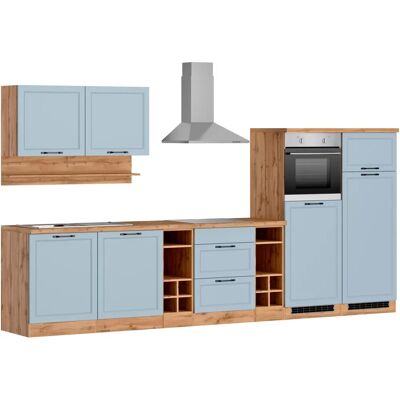 Kochstation KS-Lana Blau & Eiche Komplettküchen-Set - Küche Kochstation KS-Lana Blau & Eiche Komplettküchen-Set - Küche