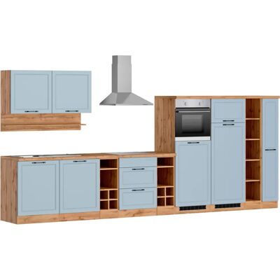 Kochstation KS-Lana Komplettküchen-Set - Wotane Eiche, Blau Matt Kochstation KS-Lana Komplettküchen-Set - Wotane Eiche, Blau Matt