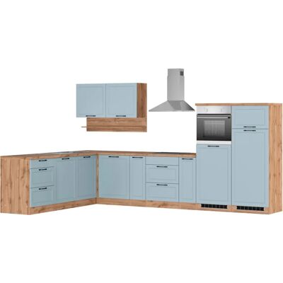 Wotaneiche Wotaneiche L-förmiges Küchen-Set - Induktion, 240x360x200 cm Wotaneiche Wotaneiche L-förmiges Küchen-Set - Induktion, 240x360x200 cm