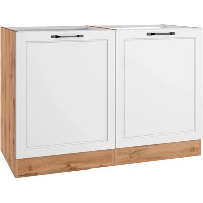 Kochstation KS-Lana 120cm Weiß Wotaneiche Spülenschrank - Küchenunterschrank Kochstation KS-Lana 120cm Weiß Wotaneiche Spülenschrank - Küchenunterschrank