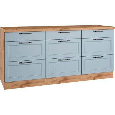 Held Möbel Lana Blau Wotaneiche Küchenunterschrank - Küchenmöbel Held Möbel Lana Blau Wotaneiche Küchenunterschrank - Küchenmöbel