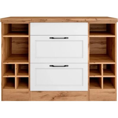 Kochstation KS-Lana Weiße Wotaneiche Küchen Schrank - 120cm Kochstation KS-Lana Weiße Wotaneiche Küchen Schrank - 120cm