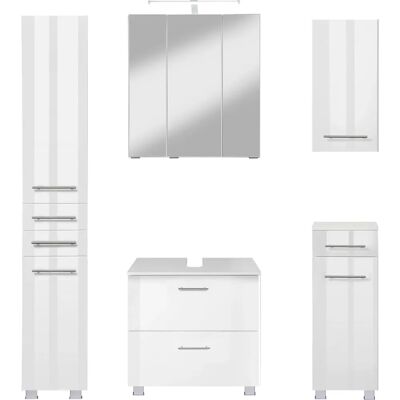 WELLTIME Trento Badezimmer-Set - Hochglanz Weiß - 120x200x35cm WELLTIME Trento Badezimmer-Set - Hochglanz Weiß - 120x200x35cm
