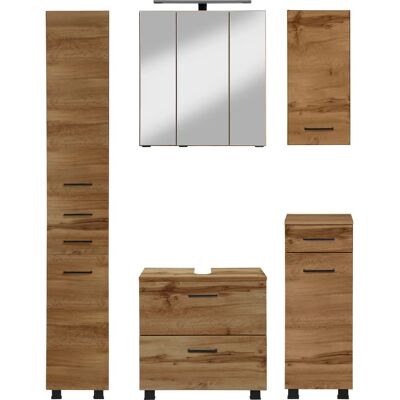 WELLTIME Trento Badezimmer-Set - Wand-, Unter-, Waschbecken-, Spiegel-, Hochschrank WELLTIME Trento Badezimmer-Set - Wand-, Unter-, Waschbecken-, Spiegel-, Hochschrank
