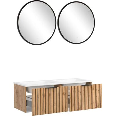 HELD Möbel Carlton Badezimmer-Set - gestreift, 80/120cm, weiß/schwarz HELD Möbel Carlton Badezimmer-Set - gestreift, 80/120cm, weiß/schwarz