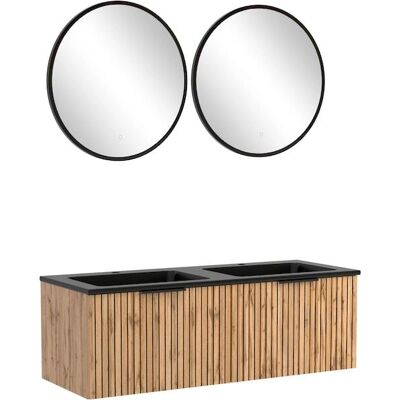 HELD Möbel, Carlton Waschtisch, 80/120cm, gestreift - Badmöbel-Set HELD Möbel, Carlton Waschtisch, 80/120cm, gestreift - Badmöbel-Set