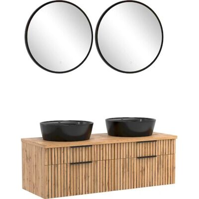 HELD Möbel Carlton Badezimmer-Set - Spiegel, Waschbecken, Soft-Close-Schubladen HELD Möbel Carlton Badezimmer-Set - Spiegel, Waschbecken, Soft-Close-Schubladen