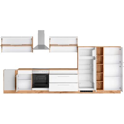 Kochstation KS-Wien Eckküchen-Set - Weiß/Wotaneiche - 220x200x420 cm Kochstation KS-Wien Eckküchen-Set - Weiß/Wotaneiche - 220x200x420 cm