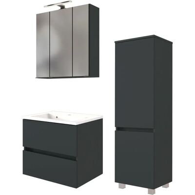 Welltime Badezimmermöbel-Set - 60-120cm, Grau Welltime Badezimmermöbel-Set - 60-120cm, Grau