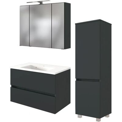 WELLTIME Badezimmermöbel-Set - Mattgrau - 3 bis 5-teilig WELLTIME Badezimmermöbel-Set - Mattgrau - 3 bis 5-teilig