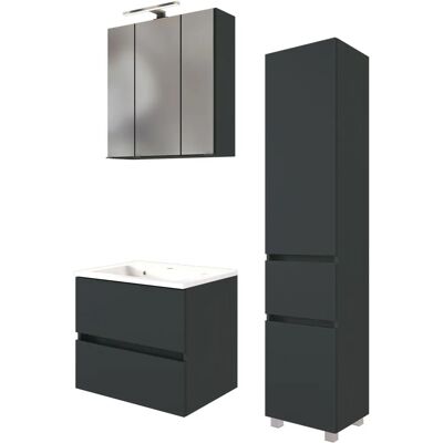 Welltime Badezimmermöbel-Set - 3-5-teilig, Grau, Modern Welltime Badezimmermöbel-Set - 3-5-teilig, Grau, Modern