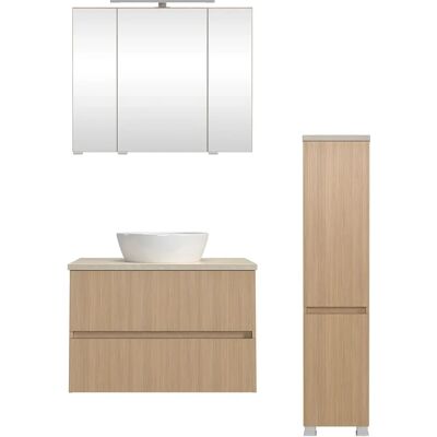 Welltime - Eixo - 110 cm - Eiche hell - Badmöbel-Set Welltime - Eixo - 110 cm - Eiche hell - Badmöbel-Set