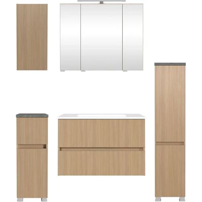 WELLTIME - Set 140 cm - Eiche hell - Badmöbel-Set WELLTIME - Set 140 cm - Eiche hell - Badmöbel-Set