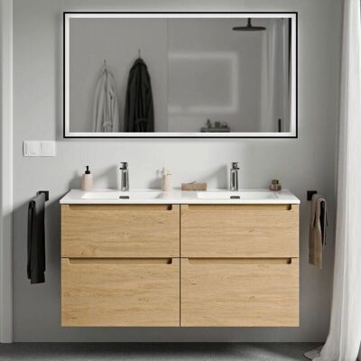 Mueble de baño Vireo Bernstein 120cm - Blanco y Roble Mueble de baño Vireo Bernstein 120cm - Blanco y Roble