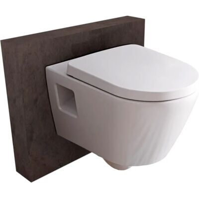 Toilette suspendue Bernstein Viveo sans bord avec siège à fermeture douce - Publicité Toilette suspendue Bernstein Viveo sans bord avec siège à fermeture douce - Publicité