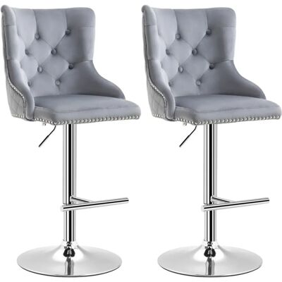 HOMCOM - 2er Set - Samt-Optik - Bar Stool HOMCOM - 2er Set - Samt-Optik - Bar Stool