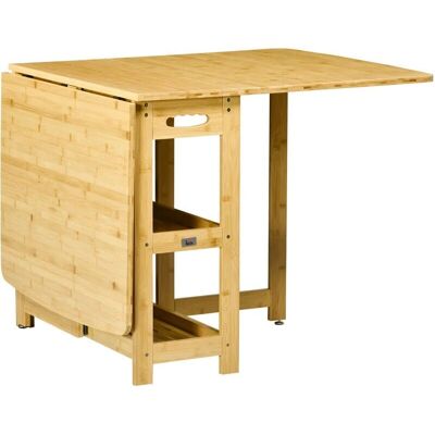 Tavolo da pranzo pieghevole in legno naturale HOMCOM - Tavolo da pranzo Tavolo da pranzo pieghevole in legno naturale HOMCOM - Tavolo da pranzo