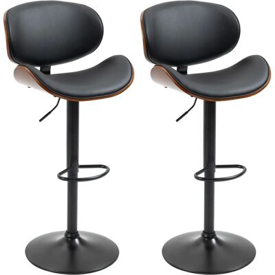 HOMCOM Set aus 2 höhenverstellbaren Drehhockern - Barhocker HOMCOM Set aus 2 höhenverstellbaren Drehhockern - Barhocker