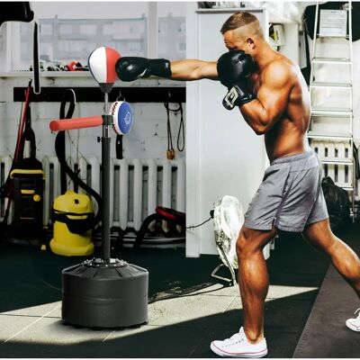 SPORTNOW Verstellbarer Boxständer mit Punchingball & Reflexstange - Fitnessgerät SPORTNOW Verstellbarer Boxständer mit Punchingball & Reflexstange - Fitnessgerät