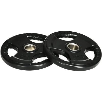 SPORTNOW 10 KG Hantelscheiben Set Tri-Grip Gummiert Bodenschonend 5cm SPORTNOW 10 KG Hantelscheiben Set Tri-Grip Gummiert Bodenschonend 5cm