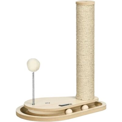 PawHut Katzenkratzbaum 40cm Natur mit Spielzeug PawHut Katzenkratzbaum 40cm Natur mit Spielzeug