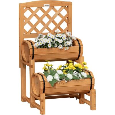 Lits de jardin surélevés en bois Outsunny avec treillis - Jardinage - Publicité Lits de jardin surélevés en bois Outsunny avec treillis - Jardinage - Publicité