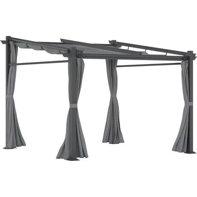 Outsunny 2,97 x 2,95 m Wasserabweisender Pergola mit Sonnenschutz und Seitenteilen Outsunny 2,97 x 2,95 m Wasserabweisender Pergola mit Sonnenschutz und Seitenteilen