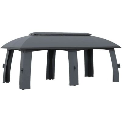 Outsunny - 3x6m Double Roof - Dunkelgrau - Partyzelt Outsunny - 3x6m Double Roof - Dunkelgrau - Partyzelt