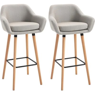 HOMCOM Bequeme Leinen Barhocker 2er-Set - Küchenhocker HOMCOM Bequeme Leinen Barhocker 2er-Set - Küchenhocker