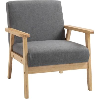 HOMCOM Sillón - Gris, 64x70x72cm - Silla HOMCOM Sillón - Gris, 64x70x72cm - Silla