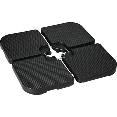 Outsunny - 4-Teiliges Sonnenschirmgewicht-Set - HDPE - Schwarz - Sonnenschirmgewicht-Set Outsunny - 4-Teiliges Sonnenschirmgewicht-Set - HDPE - Schwarz - Sonnenschirmgewicht-Set