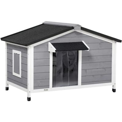 PawHut Hundehütte - 109x79x72cm - Wetterbeständig, Holzhütte mit Asphaltdach PawHut Hundehütte - 109x79x72cm - Wetterbeständig, Holzhütte mit Asphaltdach
