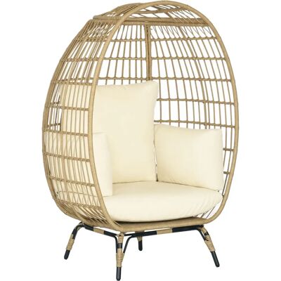 Outsunny Korbform Rattansessel - Gartenstuhl mit Sitzkissen Outsunny Korbform Rattansessel - Gartenstuhl mit Sitzkissen