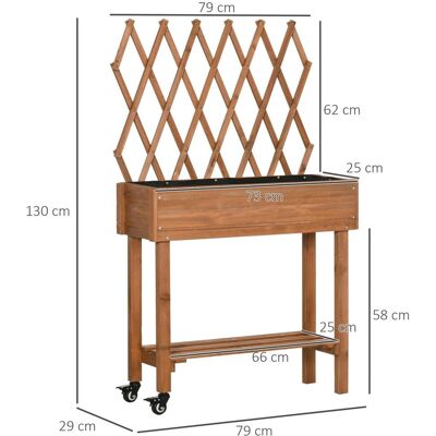 Outsunny kohoistutuspöytä puulla - 79x29x130 cm, ruskea Outsunny kohoistutuspöytä puulla - 79x29x130 cm, ruskea