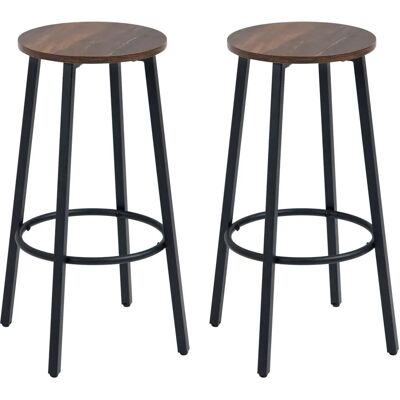 HOMCOM - Barhocker 2er-Set - Fußstütze - Industrial - Barstuhl HOMCOM - Barhocker 2er-Set - Fußstütze - Industrial - Barstuhl