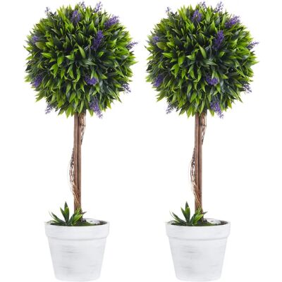 HOMCOM Lavendel Kunstpflanzen-Set - 60cm Indoor Outdoor HOMCOM Lavendel Kunstpflanzen-Set - 60cm Indoor Outdoor