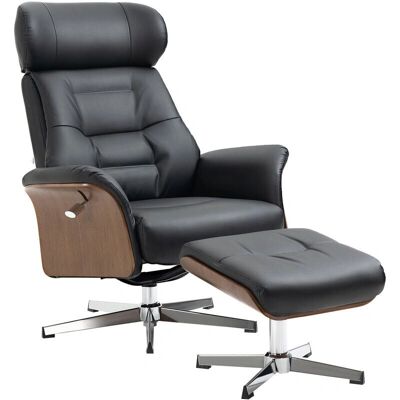 Sillón reclinable giratorio HOMCOM con reposapiés Sillón reclinable giratorio HOMCOM con reposapiés