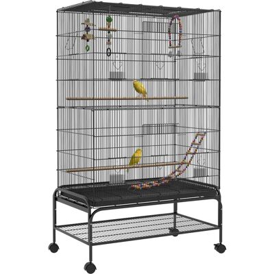 PawHut Vogelkäfig mit Sitzstangen - Kleinvogelvoliere PawHut Vogelkäfig mit Sitzstangen - Kleinvogelvoliere