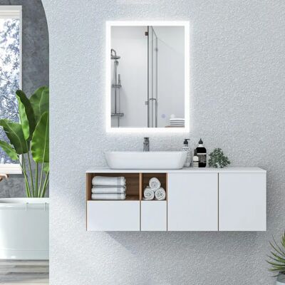 kleankin 80x60 cm LED-Badezimmerspiegel - Touch, Memory, 3 Lichtfarben kleankin 80x60 cm LED-Badezimmerspiegel - Touch, Memory, 3 Lichtfarben