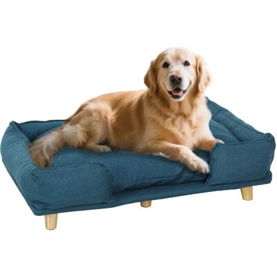 PawHut Hundesofa - Luxuriös Erhöhte Haustiersofa, Blau PawHut Hundesofa - Luxuriös Erhöhte Haustiersofa, Blau