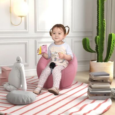 HOMCOM Pink Drehbarer Loungesessel - Plüsch, 120kg max HOMCOM Pink Drehbarer Loungesessel - Plüsch, 120kg max