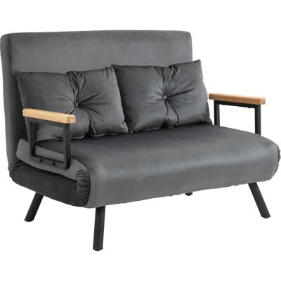 HOMCOM Schlafsofa - Verstellbare Rückenlehne - Dunkelgrau - 102x73x81cm HOMCOM Schlafsofa - Verstellbare Rückenlehne - Dunkelgrau - 102x73x81cm