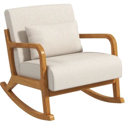 Sillón mecedor HOMCOM - Acolchado con reposabrazos para dormitorio/sala de estar Sillón mecedor HOMCOM - Acolchado con reposabrazos para dormitorio/sala de estar