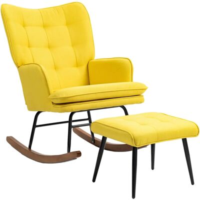 HOMCOM Fauteuil à bascule avec Repose-Pied - Beige - Publicité HOMCOM Fauteuil à bascule avec Repose-Pied - Beige - Publicité