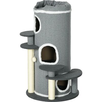 Albero per gatti grigio 99cm con letto e giocattoli - Mobili per gatti Albero per gatti grigio 99cm con letto e giocattoli - Mobili per gatti