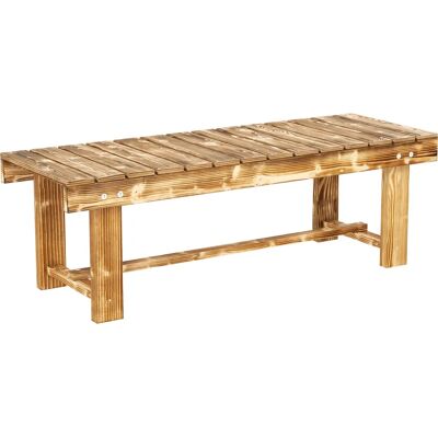 Outsunny Gartenbank - 2-Sitzer Holzbänk - Rustikale Gartenmöbel - Massivholz - Natur - 110 x 38 x 35 cm Outsunny Gartenbank - 2-Sitzer Holzbänk - Rustikale Gartenmöbel - Massivholz - Natur - 110 x 38 x 35 cm
