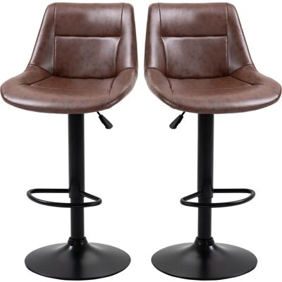 HOMCOM - Barhocker 2er Set - Rückenlehne - Höhenverstellbar - Bar Stool HOMCOM - Barhocker 2er Set - Rückenlehne - Höhenverstellbar - Bar Stool