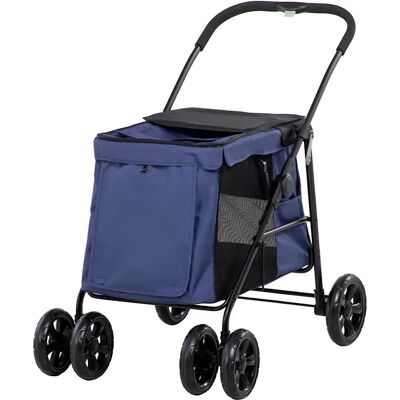 PawHut Landau pour chiens - Petit à moyen, Bleu - Publicité PawHut Landau pour chiens - Petit à moyen, Bleu - Publicité