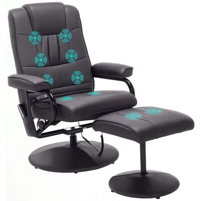 HOMCOM - Massage Recliner - Braun - Kunstleder - Recliner HOMCOM - Massage Recliner - Braun - Kunstleder - Recliner